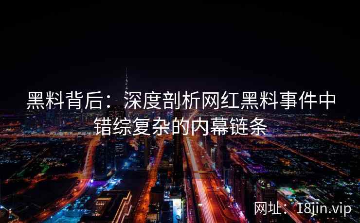 黑料背后：深度剖析网红黑料事件中错综复杂的内幕链条  第2张