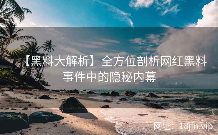 【黑料大解析】全方位剖析网红黑料事件中的隐秘内幕
