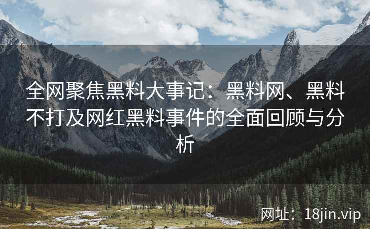 全网聚焦黑料大事记：黑料网、黑料不打及网红黑料事件的全面回顾与分析  第2张